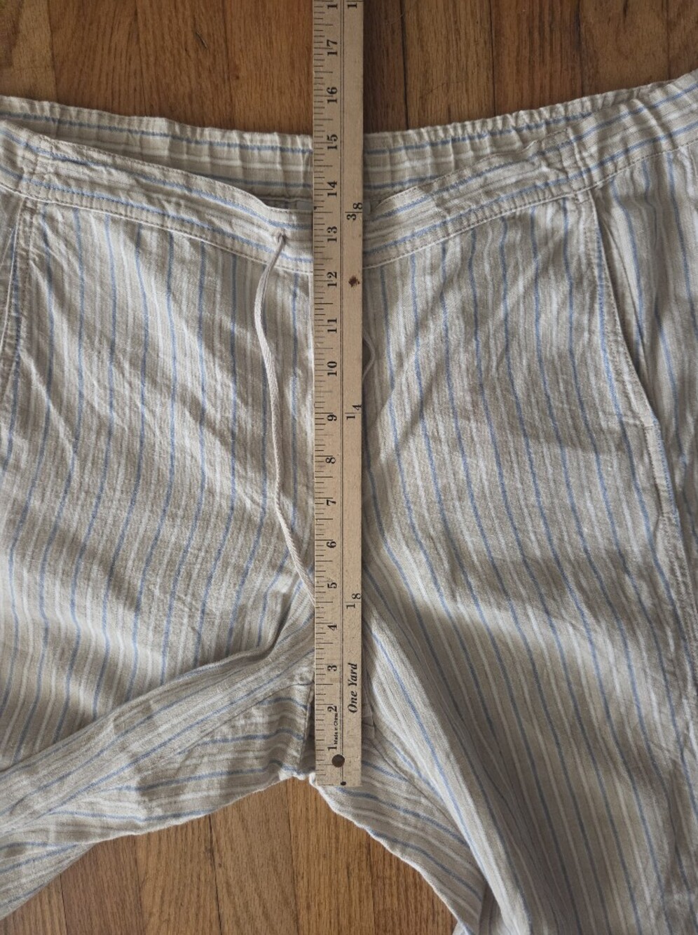 J.Jill Love Linen 100% Linen Striped Drawstring Pants Coastal Preppy Large Tall - Picture 4 of 10